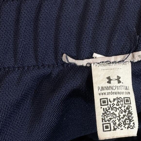 Under Armour Small Play Up 3.0 Twist Shorts Loose Fit Pockets Stretch Navy Blue - Picture 5 of 5